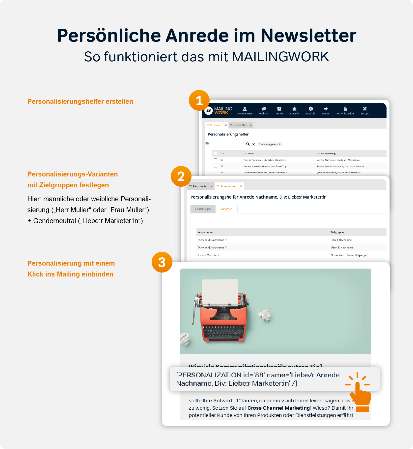 Personalisierte e-mail: personalisierungshelfer software mailingwork