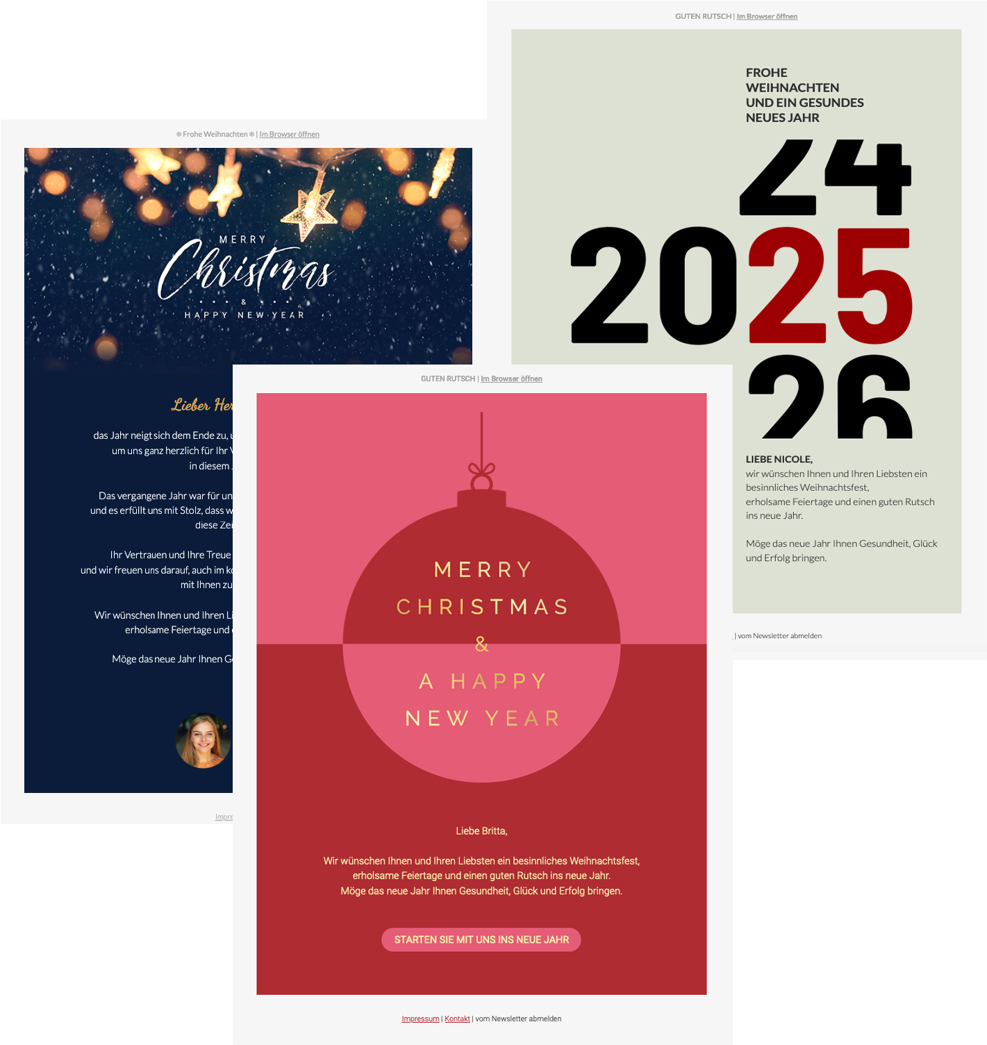 Weihnachts e-mail templates | mailingwork